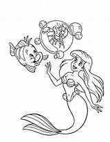 Coloring Pages Mermaid Ariel Library Little sketch template