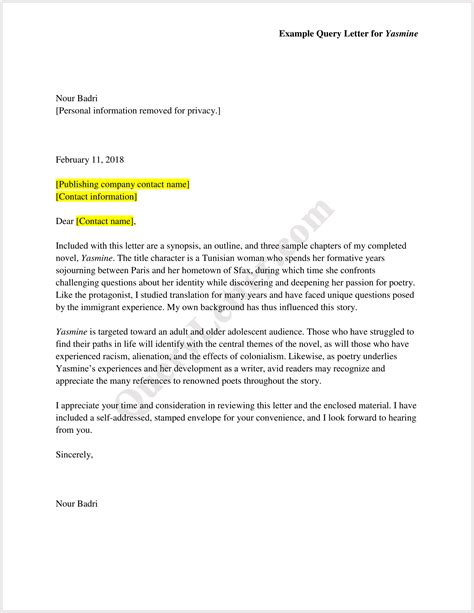 query letter format  pitching  agents  publishers