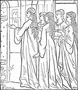 Virgins Parable Wise Parables Kluge Jungfrauen Gardenofpraise Perlen Christliche Bibel sketch template