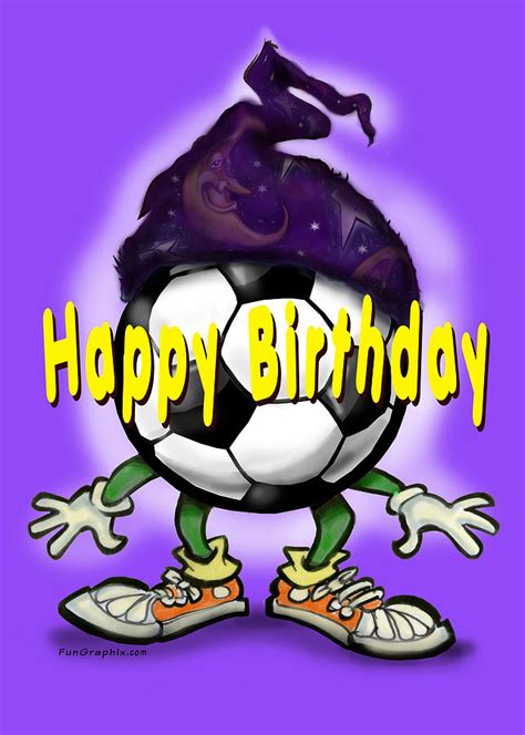 Happy Birthday Soccer Wizard Greeting Card By Kevin Middleton