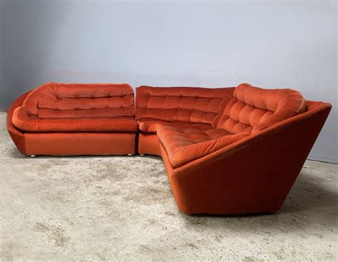 1970 s mid century modern velour sectional sofa by vono 158756