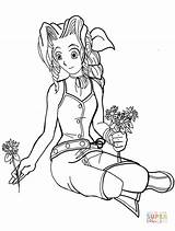 Fantasy Final Coloring Aeris Pages Vii Drawings Drawing Designlooter sketch template