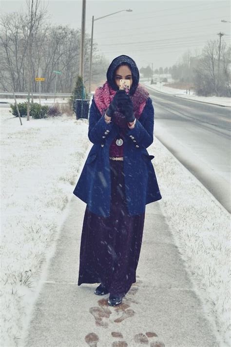 winter hijab fashion muslimah street fashion ☪ fashion