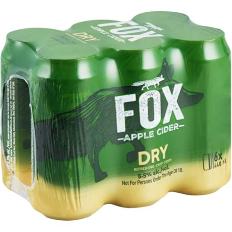 Fox Dry Apple Cider Cans 6 X 440ml Cider Beer And Cider Drinks