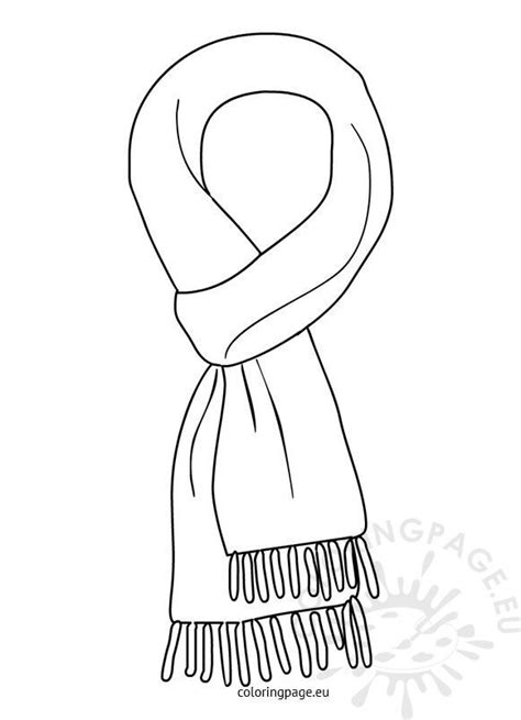 winter scarf black  white coloring page
