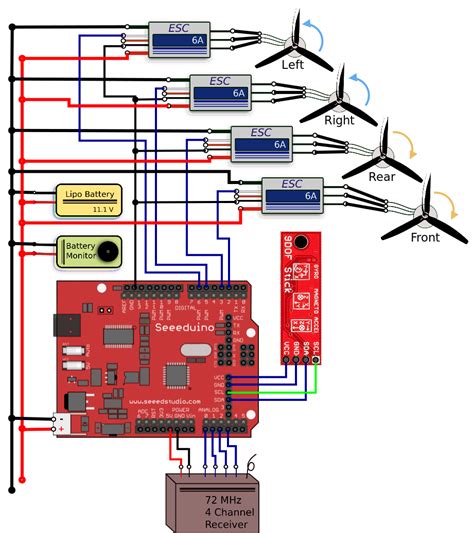 wiring diagram   electronic components   quadcopter
