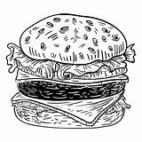 Burger Hamburguesa Hamburguer Hamburguesas Bosquejo Boceto Doodle Vexels Hambúrguer Burgers Conjunto Realistas Sandwich Transparentes sketch template