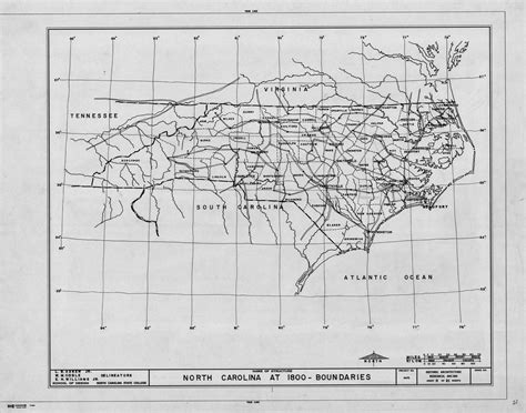 1800 Map Of North Carolina With County Boundaries Historical