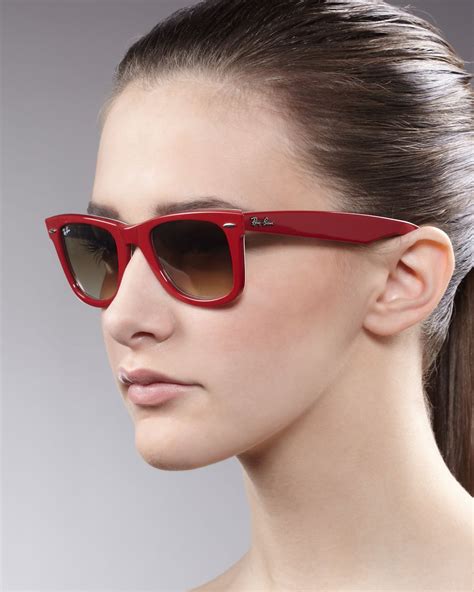 ray ban wayfarer sunglasses  red  men lyst