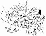 Sd Lineart Sazabi Gundam Version sketch template
