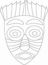Mask Coloring Printable Kids Pages African Masks Drawing Template Indian Drama Mayan Face Print Para Colorir Red Clipart Tribal Africanas sketch template