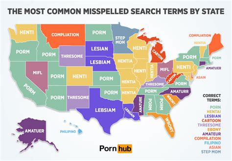 [map] The Most Common Misspelled Porn Searches By State According To