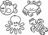 Sea Coloring Life Animals Pages Creatures Wecoloringpage sketch template