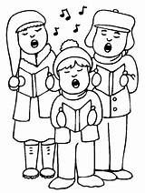 Villancicos Cantando Colorear Navidad Colorea sketch template