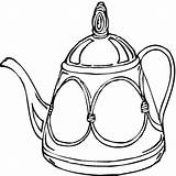 Teapot Coloring Pages Printable Colouring Clipart Cliparts Cup Coffee Tea Template Clip Party Kitchen sketch template