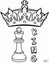 Chess Ajedrez Rey Pieza Szachy Supercoloring Imprimir Kongen Kolorowanka Kleurplaat Catur Publicdomainvectors Koning Król Kroon Sjakk Bilde Szachowa Karikatur sketch template