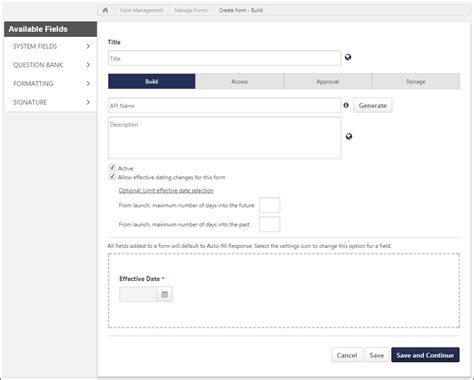 create form overview