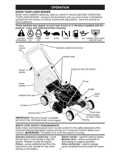 craftsman  user manual mower manuals  guides
