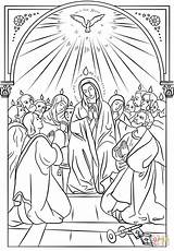 Pentecost Colorare Bible Pentecoste Disegno Sacraments Supercoloring Pentecostés икона Apostles Catequesis sketch template