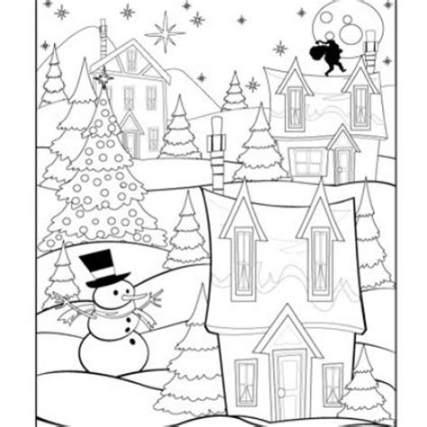 christmas village coloring page christmas fun  kids pinterest
