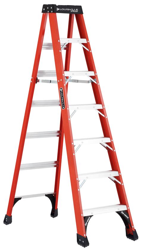 louisville ladder  fiberglass step ladder  reach  lbs load