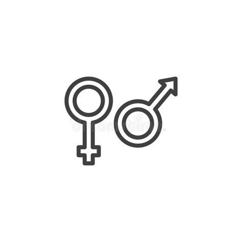 Hetero Sexual Orientation Line Icon Stock Vector Illustration Of
