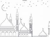 Adabi Colouring Mosque Printable sketch template