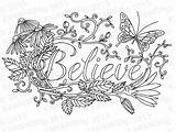 Coloring Pages Adult Believe Inspirational Flower Printable Adults Print Quotes Color Quote Template Gift Sheets Words Book Pdf Wall Sheet sketch template