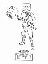 Fortnite Marshmello Coloring Pages Color Print Hammer Holding Printable Skin Sheets Kids Colouring Drawing Season Printables Online Royale Battle People sketch template