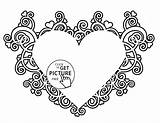 Coloring Heart Pages Printable Colouring Valentines Print Valentine Detailed Kids Frames Hearts Getcolorings Beautiful Mandala Blank Color Printables Adults Lo sketch template