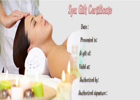 spa gift certificate template  word psd templates amazing