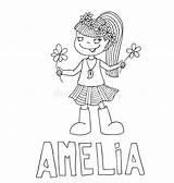 Outline Simple Drawing Coloring Children Name Stock Meaning Illustration Vector Preview Dreams Kids sketch template