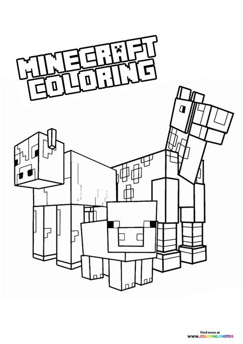 minecraft animals coloring pages  kids