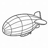 Dirigibile Blimp Coloritura Airship Goodyear Kleurende Luchtschip Adulti Illustrazione Kip Fumetto sketch template