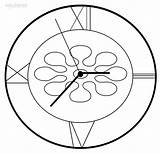Clock Coloring Pages Kids sketch template