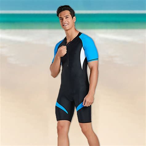 swimsuit wetsuit swimwear men lycra short sleeve uv proof surf surfing