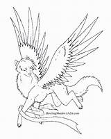 Winged Lineart Howling sketch template