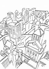 Coloring Cityscape City Pages Getcolorings Printable sketch template