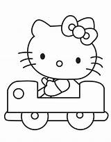 Coloring Kitty Hello Car Pages Driving Printable Sanrio Birthday Color Kids Print Clipart Clip Drive Cliparts Characters Coloringhome Cartoon Colouring sketch template