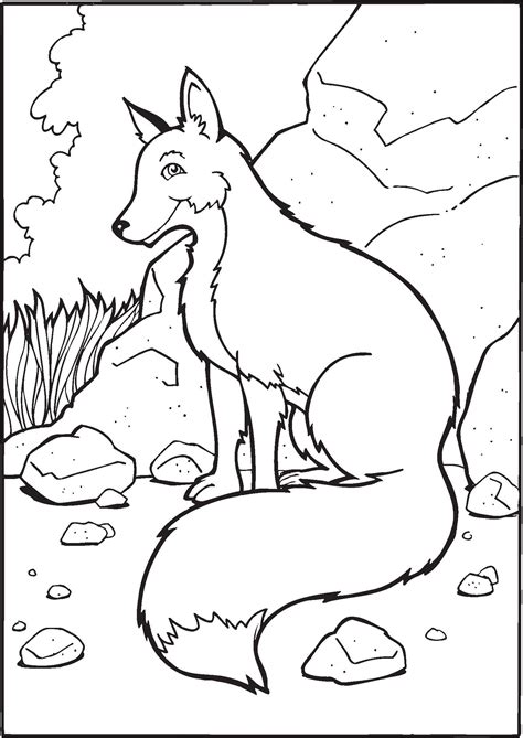 fox coloring page   fox coloring page png images