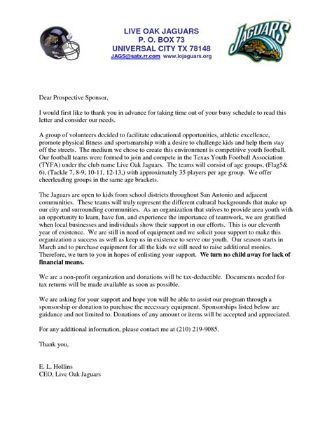 donation letter  sports team sip
