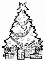 Coloring Christmas Tree Presents Pages Printable Present Clipart Print Pdf Clip Ornaments Everfreecoloring Clipartmag sketch template