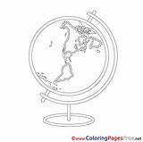Globe Colouring Printable School Coloring Sheet Title sketch template