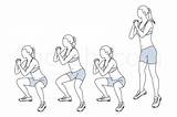 Squat Pulse Exercise Squats Spotebi Demonstration sketch template