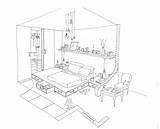 Bedroom Coloring Interior Pages Girls Architecture Girl Buildings Printable Teenage Awesome Size Large Cool 832px 28kb 1024 Coloringbay Popular sketch template