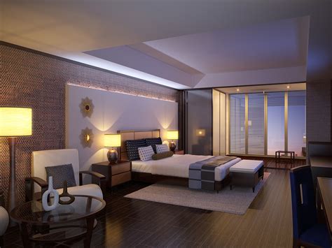 interior scene modern hotel room  max