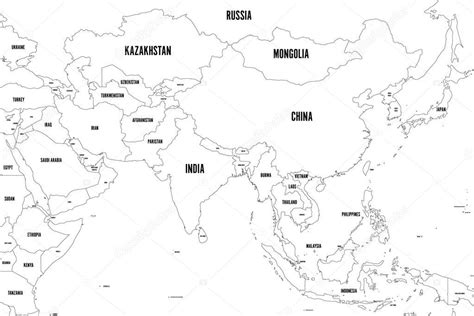 Imágenes Mapa De Asia En Blanco Y Negro Mapa Político