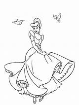 Coloring Cinderella Princess Girls Pages Printable Beautiful Gorgeous sketch template