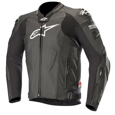 alpinestars missile leather jacket tech air compatible black  jackets motostorm