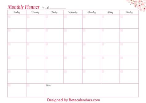 printable monthly planner monthly planner template  printable